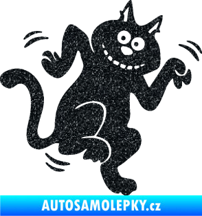 Samolepka Veselá kočka pravá Ultra Metalic černá