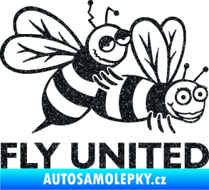 Samolepka Veselé vosy fly united pravá Ultra Metalic černá