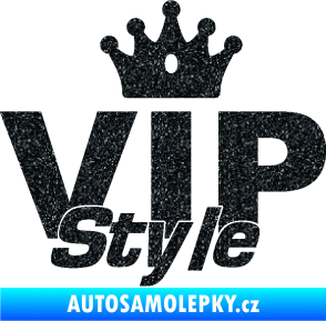 Samolepka VIP styl nápis s korunkou Ultra Metalic černá