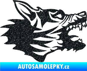 Samolepka Vlk 003 pravá Ultra Metalic černá