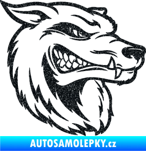 Samolepka Vlk 016 pravá Ultra Metalic černá