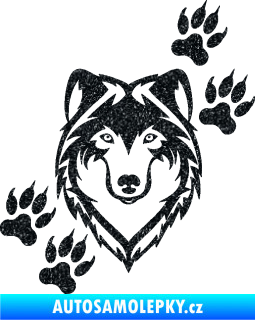 Samolepka Vlk 023 pravá Ultra Metalic černá