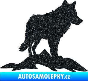 Samolepka Vlk 031 pravá hory Ultra Metalic černá