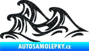 Samolepka Vlny 005 levá moře Ultra Metalic černá