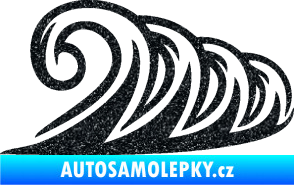 Samolepka Vlny 006 pravá moře Ultra Metalic černá