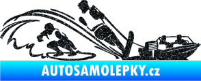 Samolepka Vodní lyžování a surf pravá Ultra Metalic černá