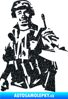 Samolepka Voják 014 levá Ultra Metalic černá