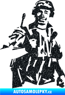Samolepka Voják 014 pravá Ultra Metalic černá