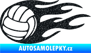 Samolepka Volejbalový míč 002 levá Ultra Metalic černá