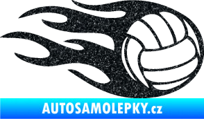 Samolepka Volejbalový míč 002 pravá Ultra Metalic černá