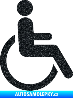Samolepka Vozíčkář 002 invalida - pravá Ultra Metalic černá