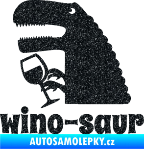 Samolepka Wino - saur 001 levá vínečko Ultra Metalic černá