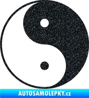 Samolepka Yin yang - logo JIN a JANG Ultra Metalic černá