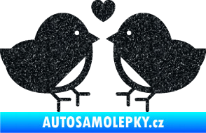 Samolepka Zamilovaní ptáčci 001 se srdíčkem Ultra Metalic černá