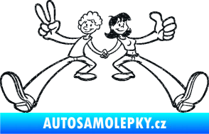 Samolepka Zamilovaný pár  Ultra Metalic černá