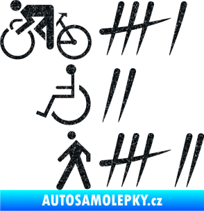 Samolepka Zářezy 001 levá Ultra Metalic černá