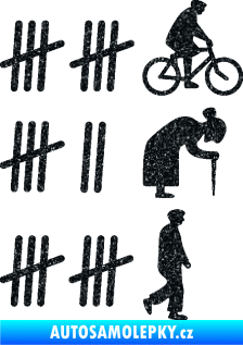 Samolepka Zářezy 002 pravá Ultra Metalic černá