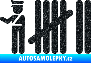 Samolepka Zářezy 007 policajt Ultra Metalic černá