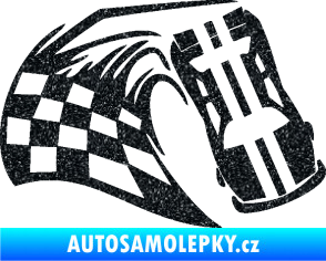 Samolepka Závodní auto 005 pravá Ultra Metalic černá
