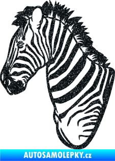 Samolepka Zebra 001 levá hlava Ultra Metalic černá