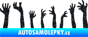 Samolepka Zombie 002 pravá mrtví vylézají z hrobu Ultra Metalic černá