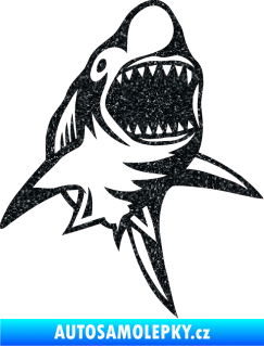Samolepka Žralok 011 pravá Ultra Metalic černá