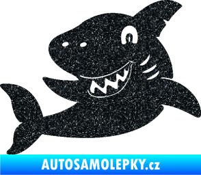 Samolepka Žralok 019 levá Ultra Metalic černá