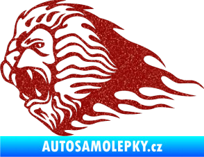 Samolepka Animal flames 014 levá lev Ultra Metalic červená
