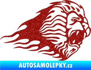Samolepka Animal flames 014 pravá lev Ultra Metalic červená