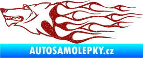 Samolepka Animal flames 017 levá vlk Ultra Metalic červená
