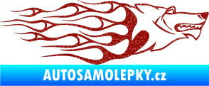 Samolepka Animal flames 017 pravá vlk Ultra Metalic červená