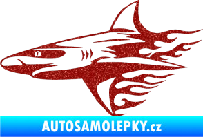 Samolepka Animal flames 031 levá žralok Ultra Metalic červená