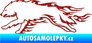 Samolepka Animal flames 032 levá vlk Ultra Metalic červená