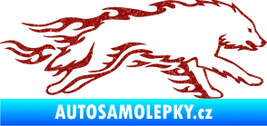 Samolepka Animal flames 032 pravá vlk Ultra Metalic červená