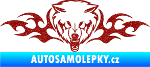 Samolepka Animal flames 038 levá  vlk Ultra Metalic červená