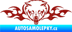 Samolepka Animal flames 038 pravá vlk Ultra Metalic červená