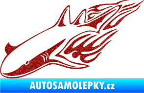 Samolepka Animal flames 048 levá žralok Ultra Metalic červená