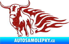 Samolepka Animal flames 057 levá býk Ultra Metalic červená
