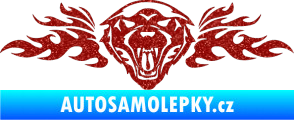 Samolepka Animal flames 058 pravá vlk Ultra Metalic červená