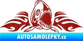 Samolepka Animal flames 063 pravá piraňa Ultra Metalic červená