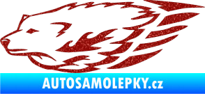 Samolepka Animal flames 078 levá  vlk Ultra Metalic červená