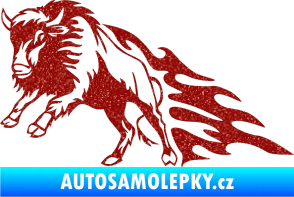 Samolepka Animal flames 089 levá býk Ultra Metalic červená