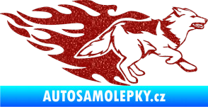 Samolepka Animal flames 090 pravá  vlk Ultra Metalic červená