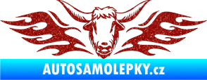 Samolepka Animal flames 098 levá býk Ultra Metalic červená