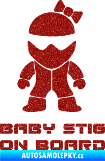 Samolepka Baby stig on board girl Ultra Metalic červená