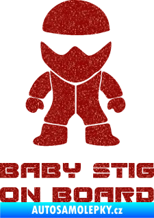 Samolepka Baby stig on board Ultra Metalic červená