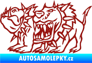 Samolepka Bad dogs levá zuřiví psi Ultra Metalic červená