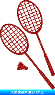 Samolepka Badminton rakety levá Ultra Metalic červená