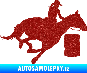 Samolepka Barrel racing 001 pravá cowgirl rodeo Ultra Metalic červená
