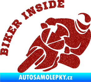 Samolepka Biker inside 002 pravá motorkář Ultra Metalic červená